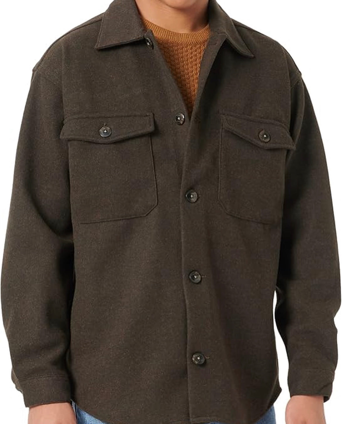 Jack & Jones overshirt in seal brown