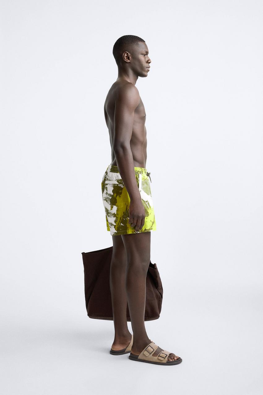 ZARA ABSTRACT PRINT REGULAR FIT SWIM SHORT