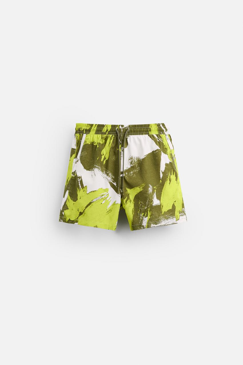 ZARA ABSTRACT PRINT REGULAR FIT SWIM SHORT