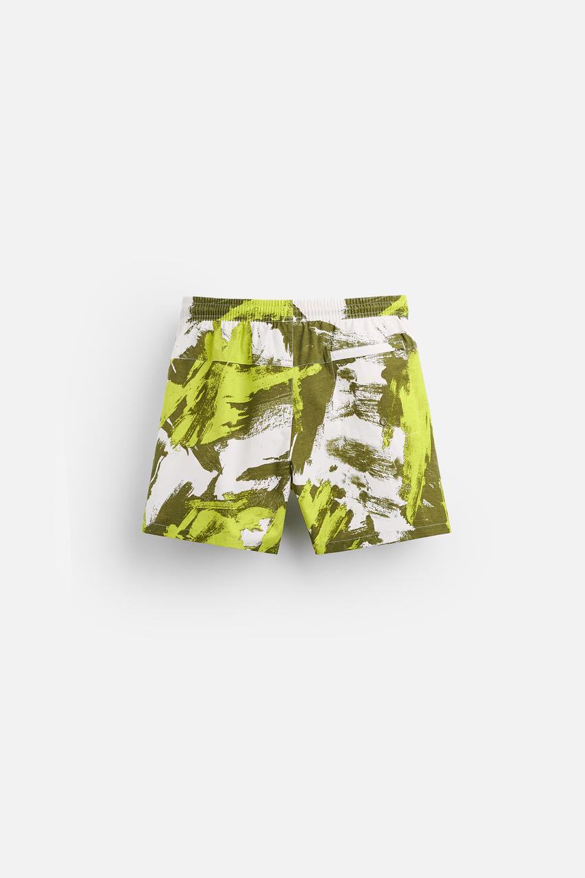 ZARA ABSTRACT PRINT REGULAR FIT SWIM SHORT
