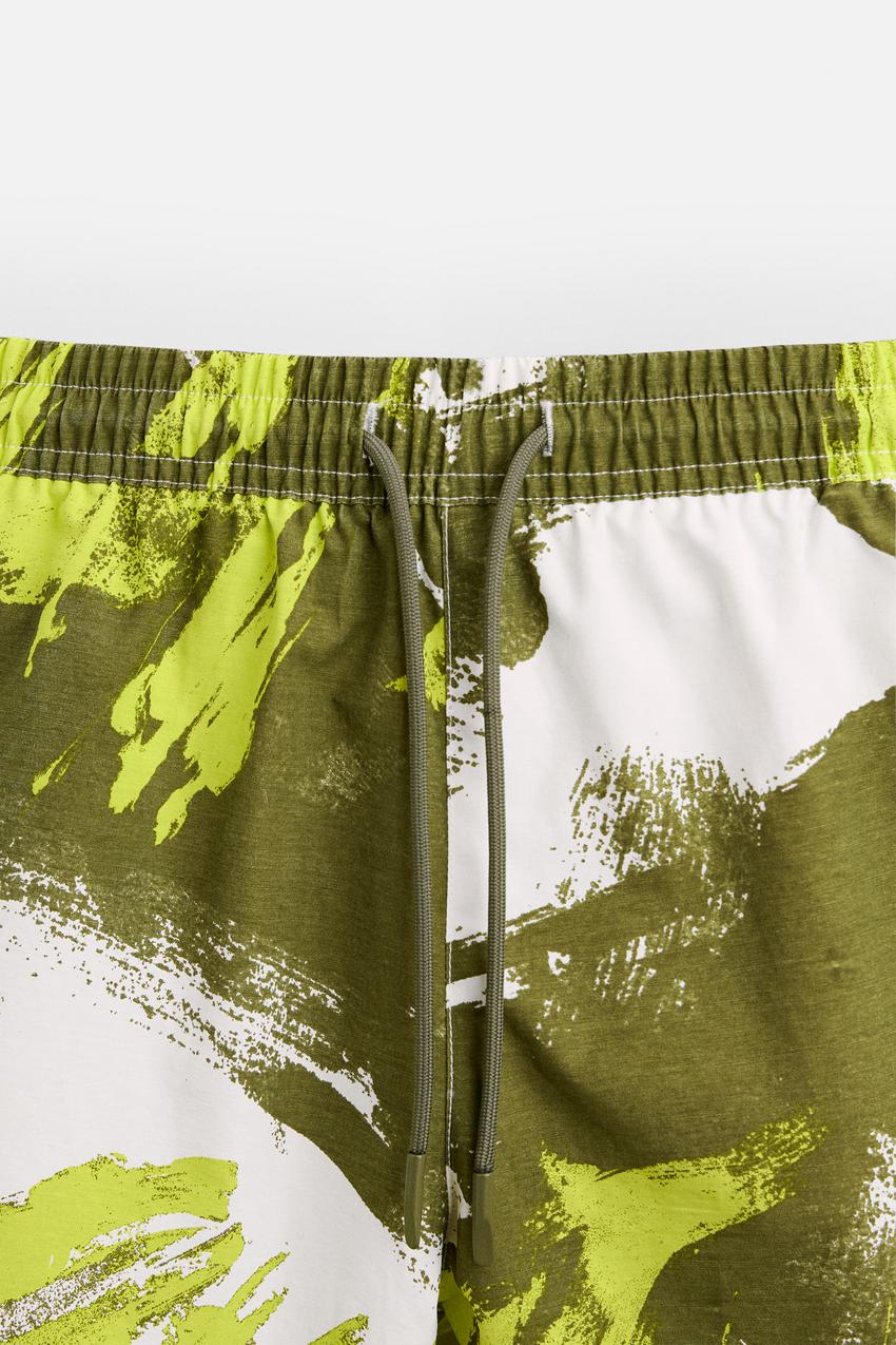 ZARA ABSTRACT PRINT REGULAR FIT SWIM SHORT