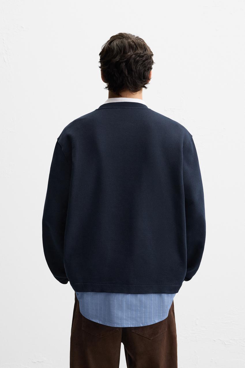 ZARA SWEAT WITH CONTRAST HEM