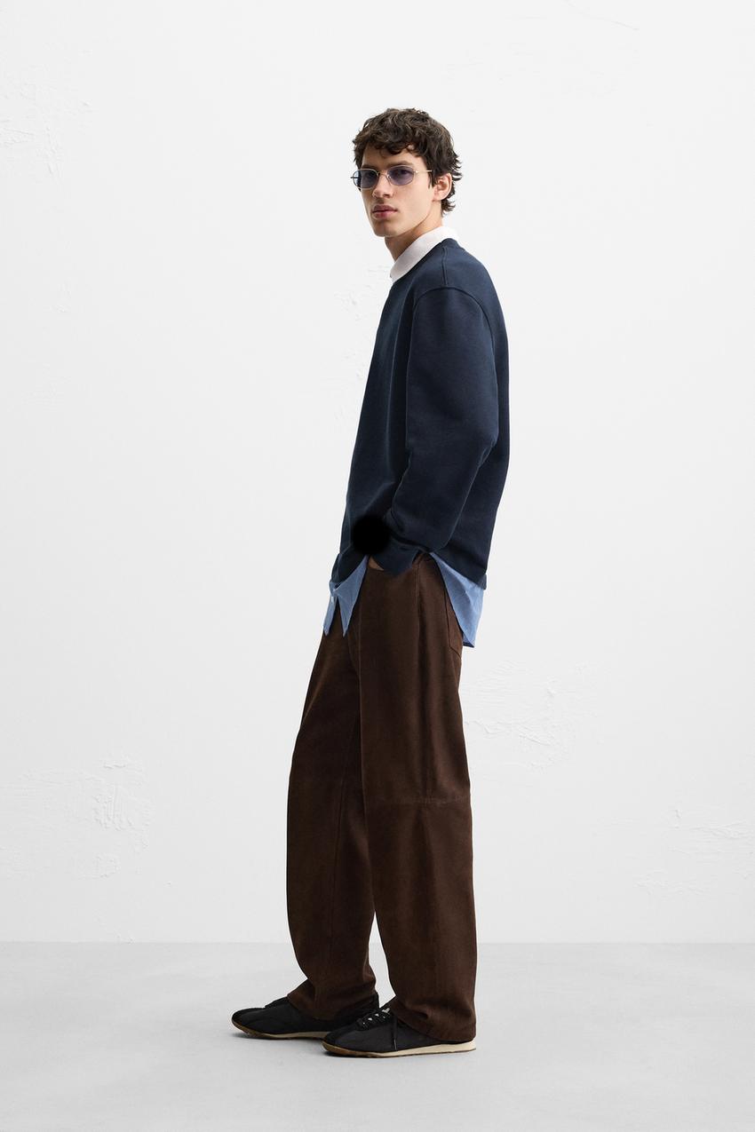 ZARA SWEAT WITH CONTRAST HEM