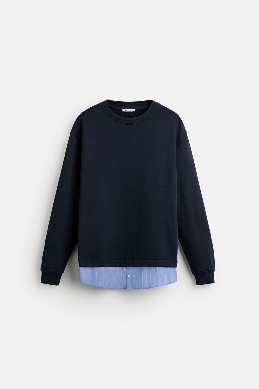 ZARA SWEAT WITH CONTRAST HEM