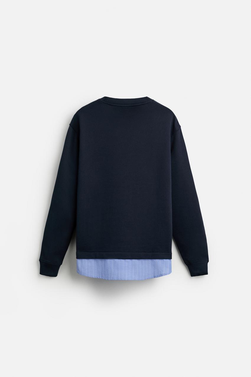 ZARA SWEAT WITH CONTRAST HEM