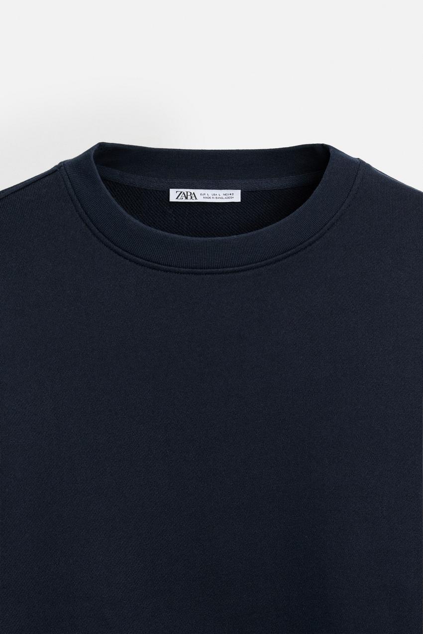ZARA SWEAT WITH CONTRAST HEM