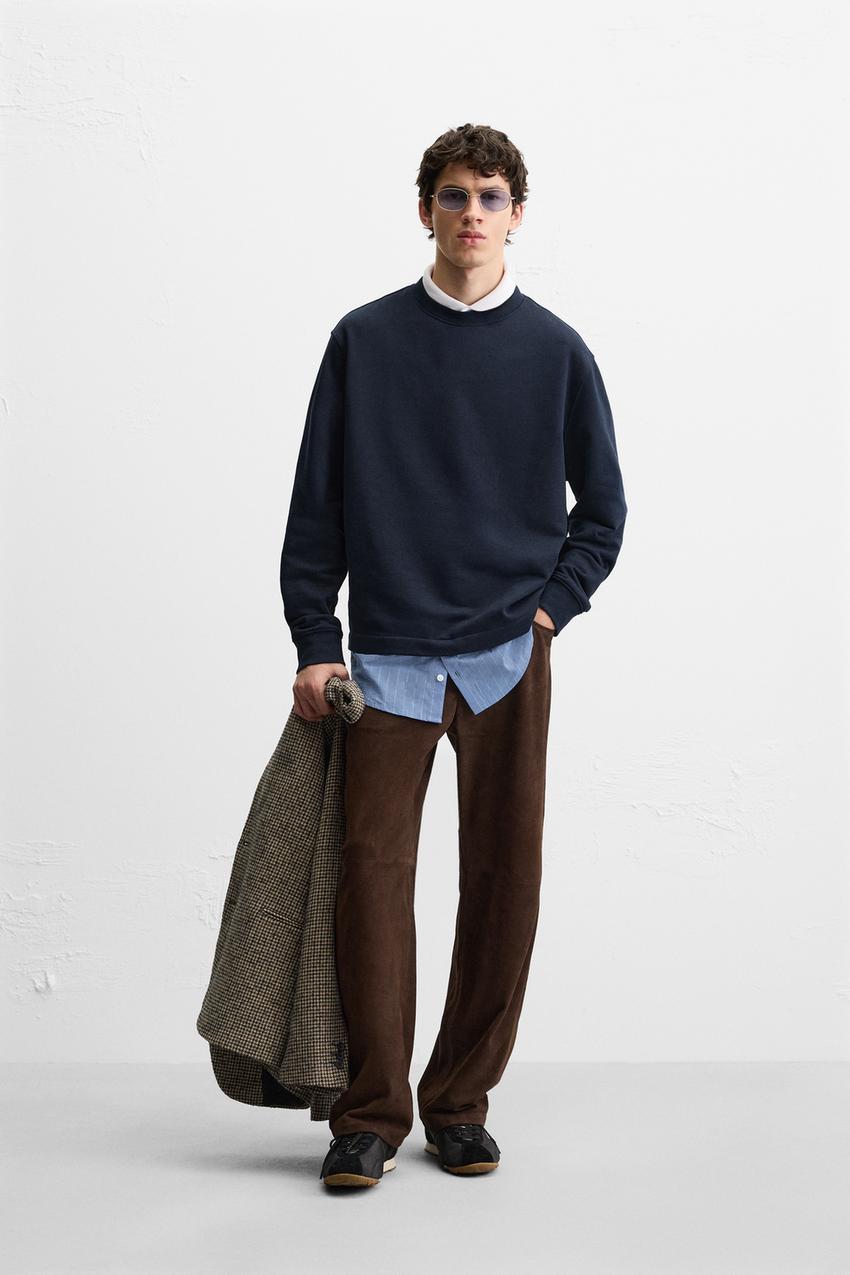 ZARA SWEAT WITH CONTRAST HEM