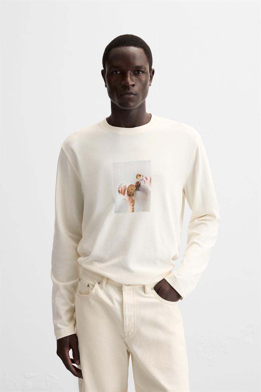 ZARA SQIRL PHOTOGRAPHIC PRINT LONGSLEEVE