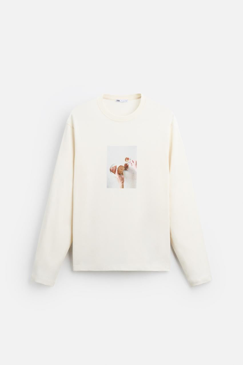 ZARA SQIRL PHOTOGRAPHIC PRINT LONGSLEEVE