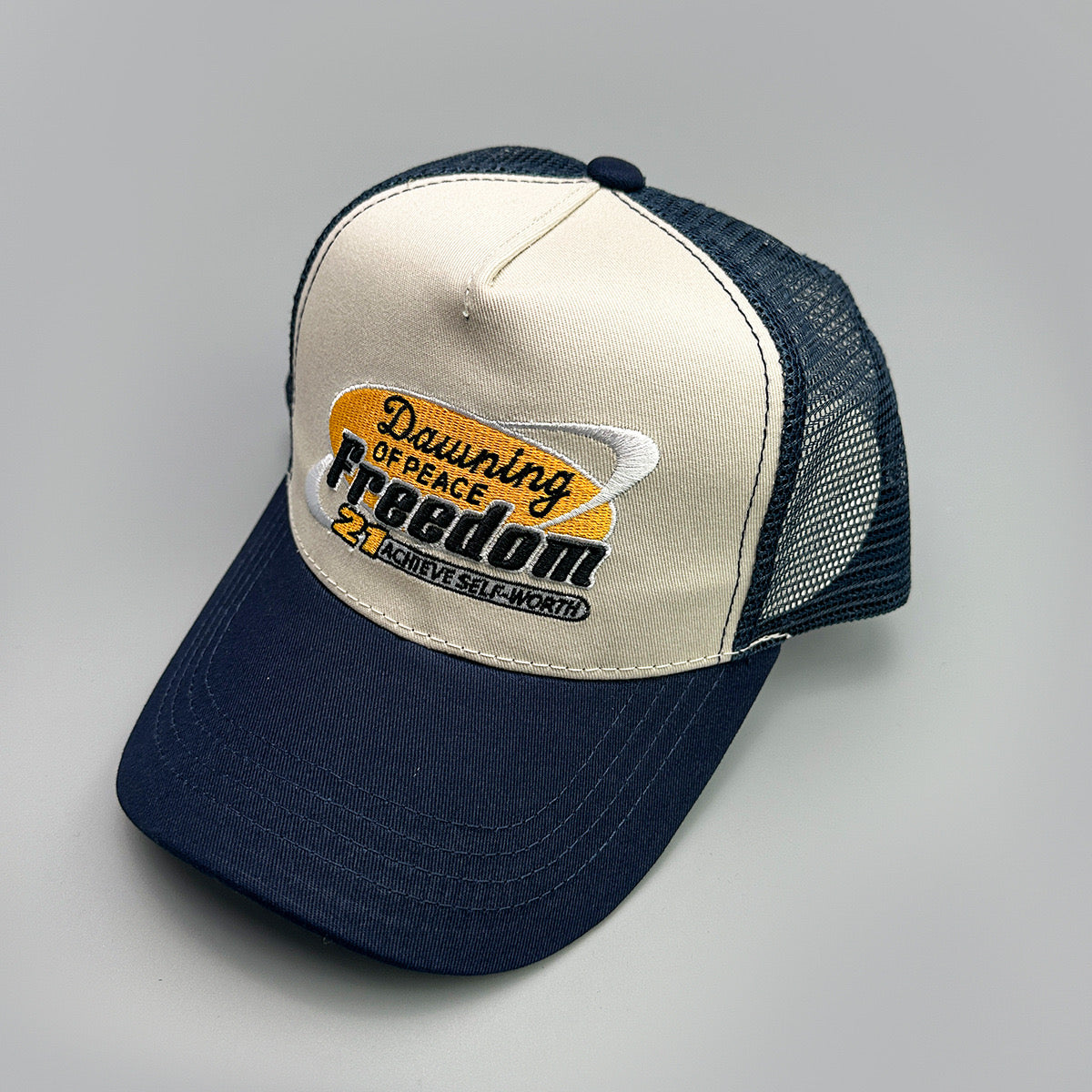 Dawning of peace trucker hat