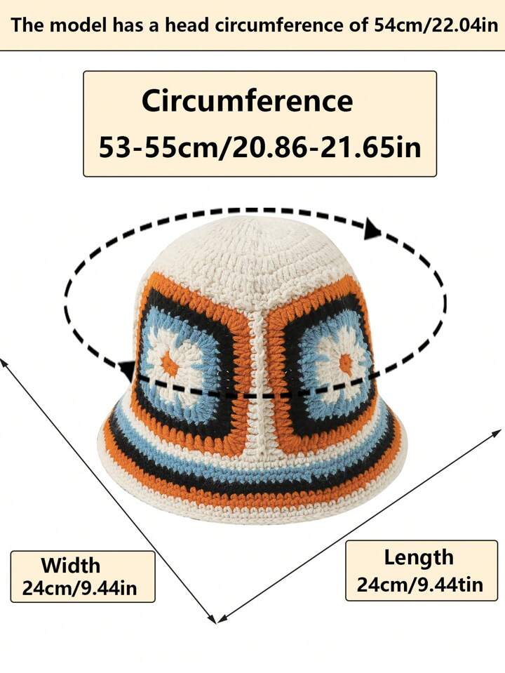 Floral pattern Crochet knit hat