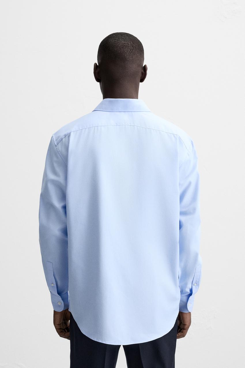 ZARA EASY CARE TEXTURED SHIRT SKY BLUE