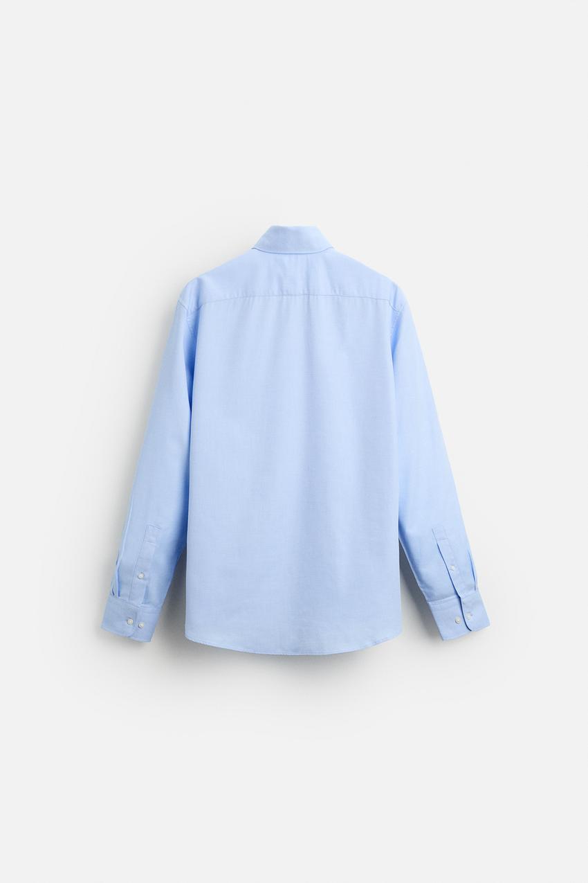 ZARA EASY CARE TEXTURED SHIRT SKY BLUE