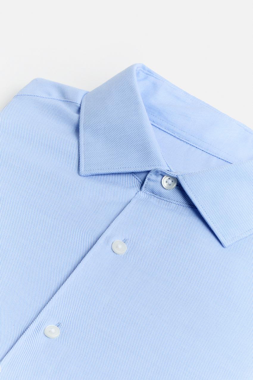 ZARA EASY CARE TEXTURED SHIRT SKY BLUE