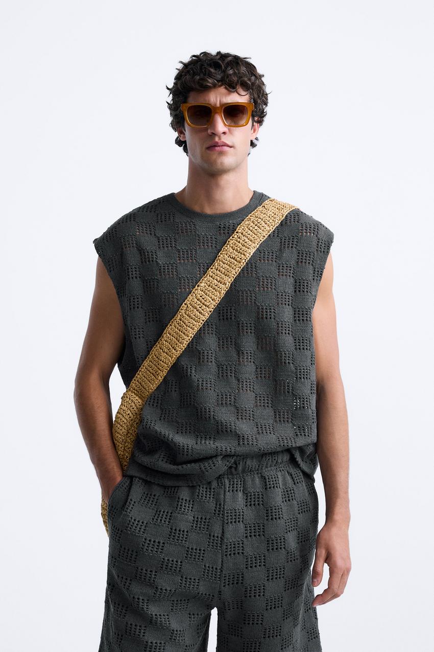 ZARA GEOMETRIC JACQUARD SLEEVELESS