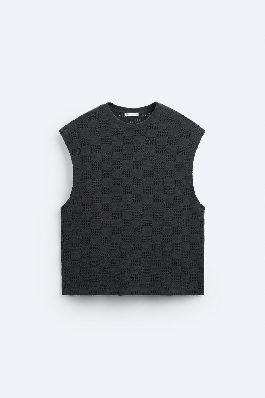 ZARA GEOMETRIC JACQUARD SLEEVELESS