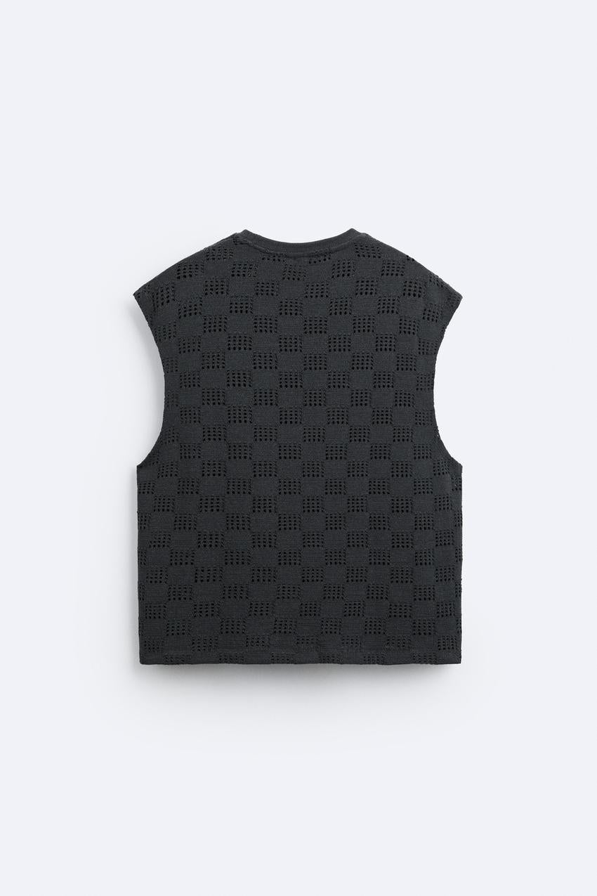 ZARA GEOMETRIC JACQUARD SLEEVELESS