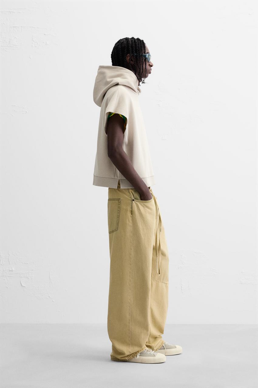 ZARA BOXY FIT SLEEVELESS HOODIE