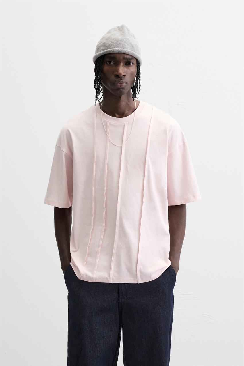 ZARA T SHIRT WITH SEAM DETAILS