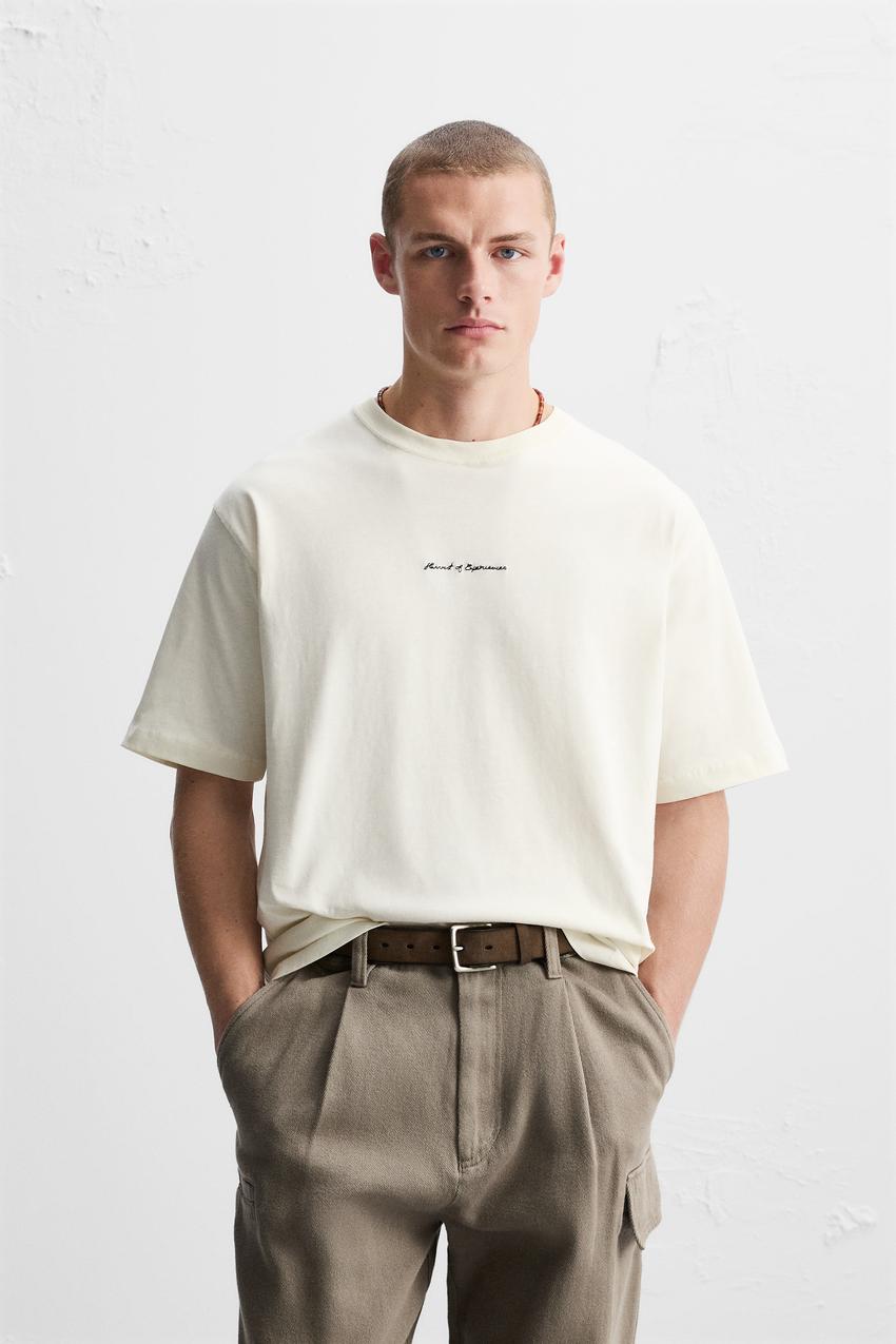 ZARA EMBROIDERED FIELD PRINT TEE