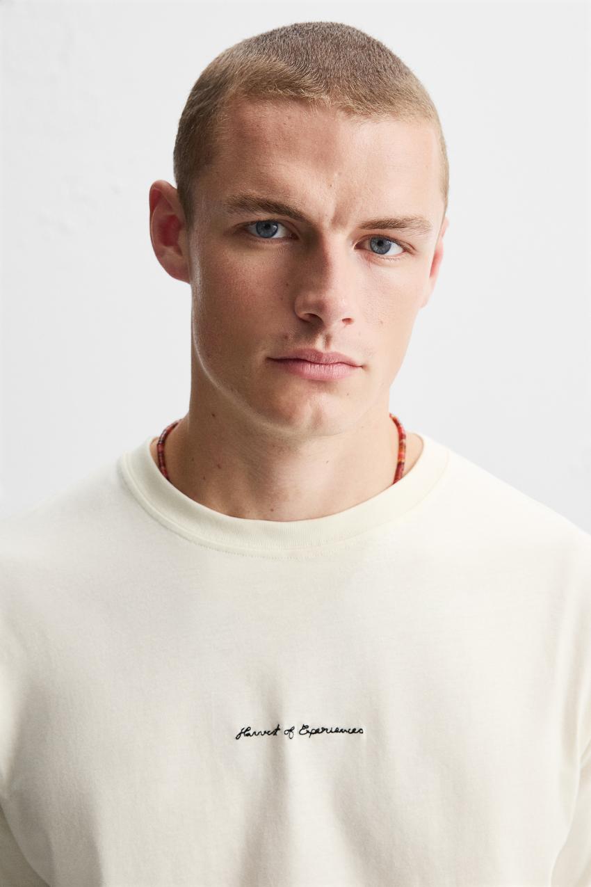 ZARA EMBROIDERED FIELD PRINT TEE
