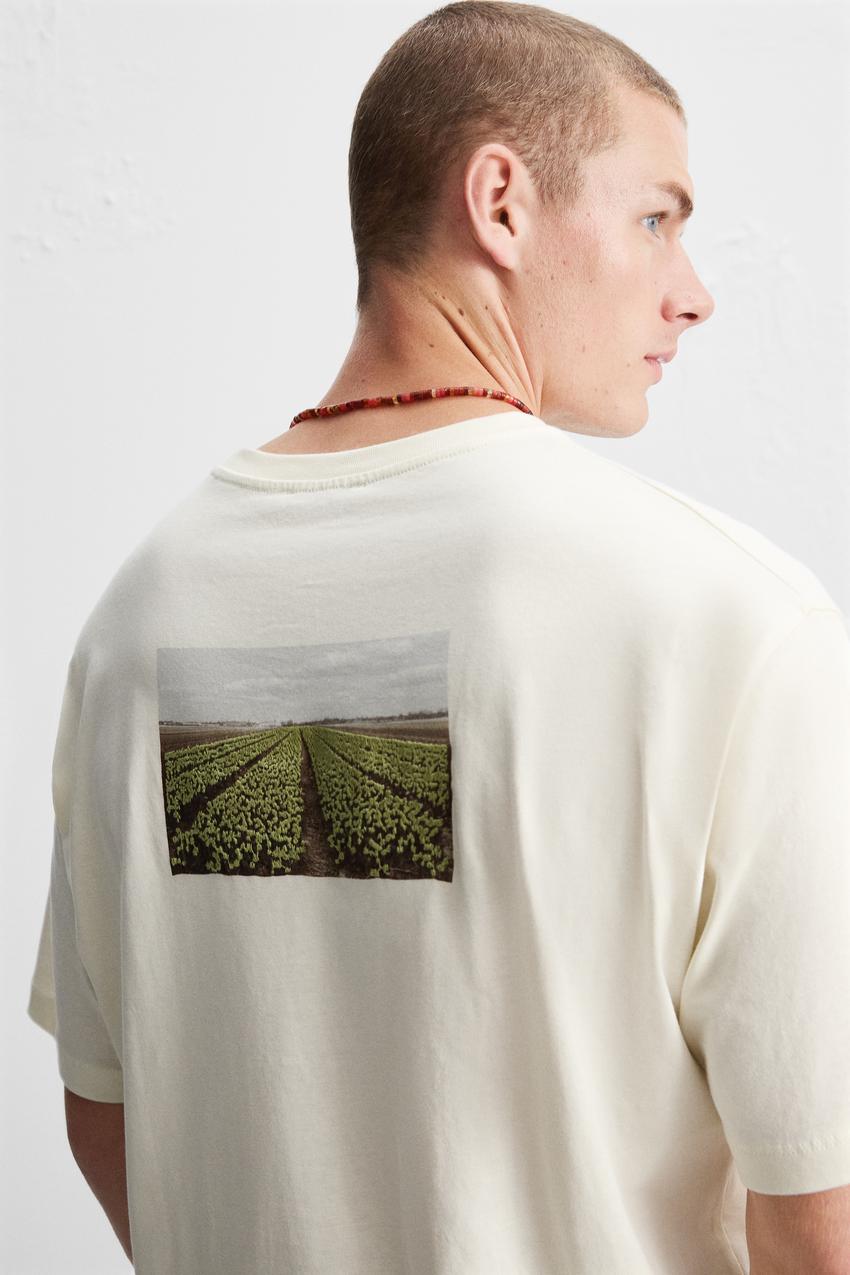 ZARA EMBROIDERED FIELD PRINT TEE