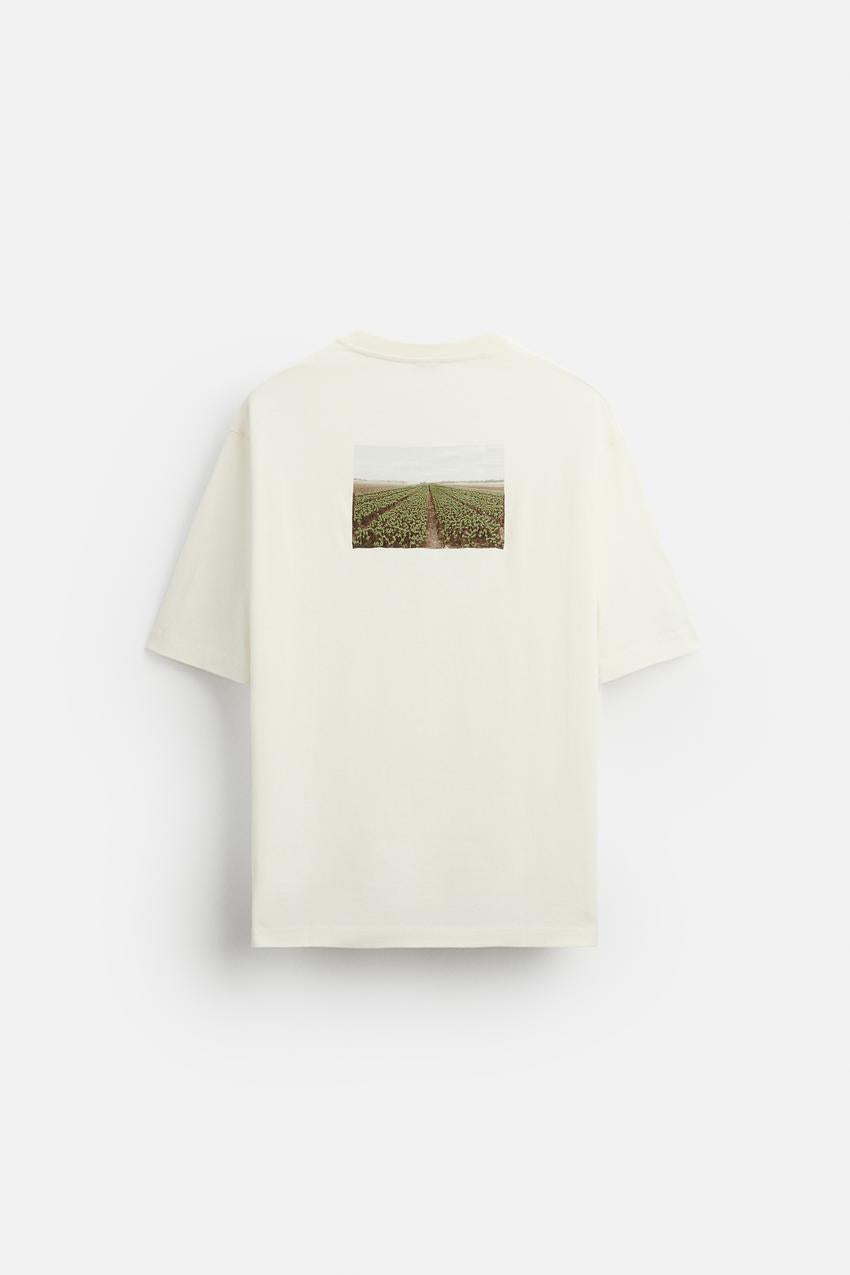 ZARA EMBROIDERED FIELD PRINT TEE