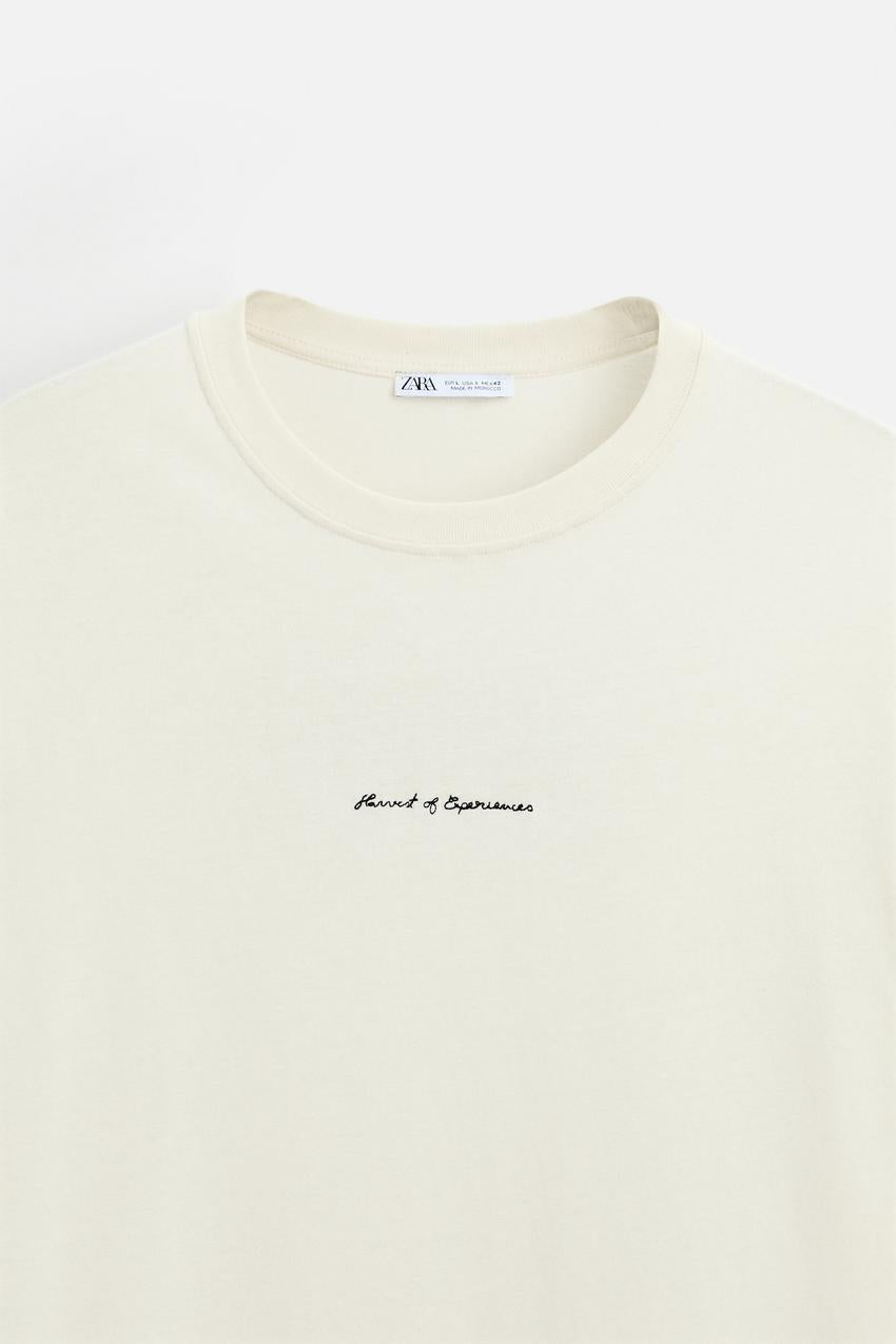 ZARA EMBROIDERED FIELD PRINT TEE