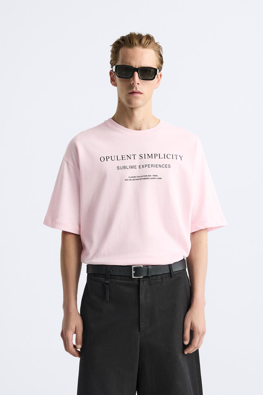 ZARA OPPULENT SIMPLICITY T SHIRT IN PINK