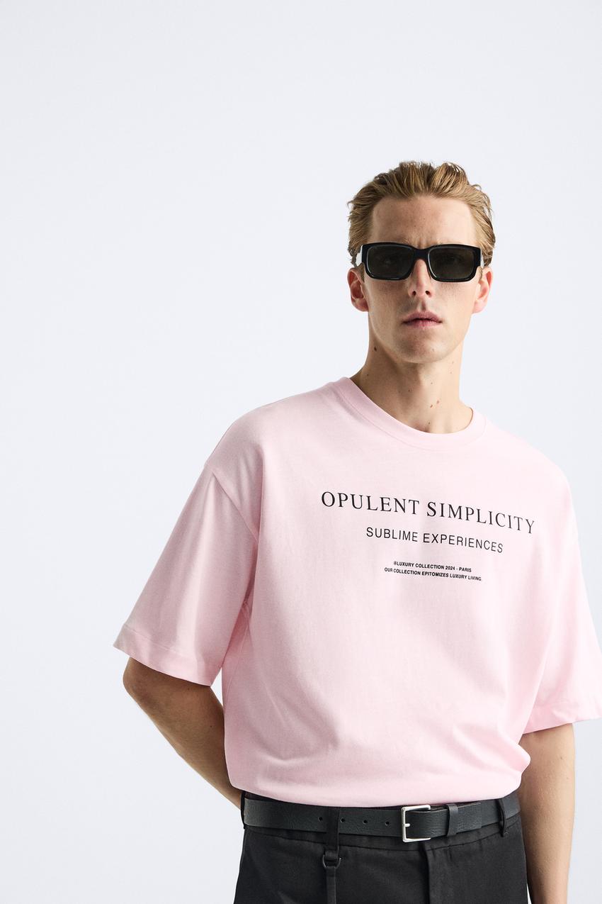ZARA OPPULENT SIMPLICITY T SHIRT IN PINK