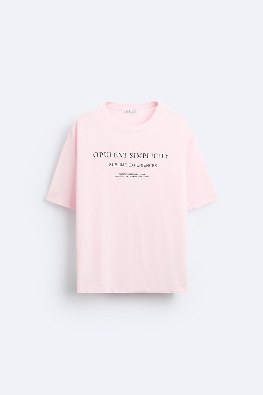 ZARA OPPULENT SIMPLICITY T SHIRT IN PINK