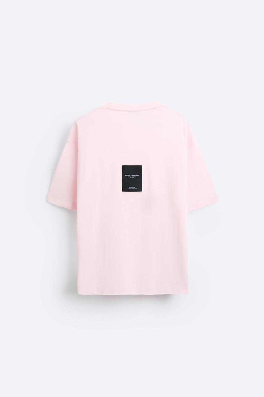 ZARA OPPULENT SIMPLICITY T SHIRT IN PINK