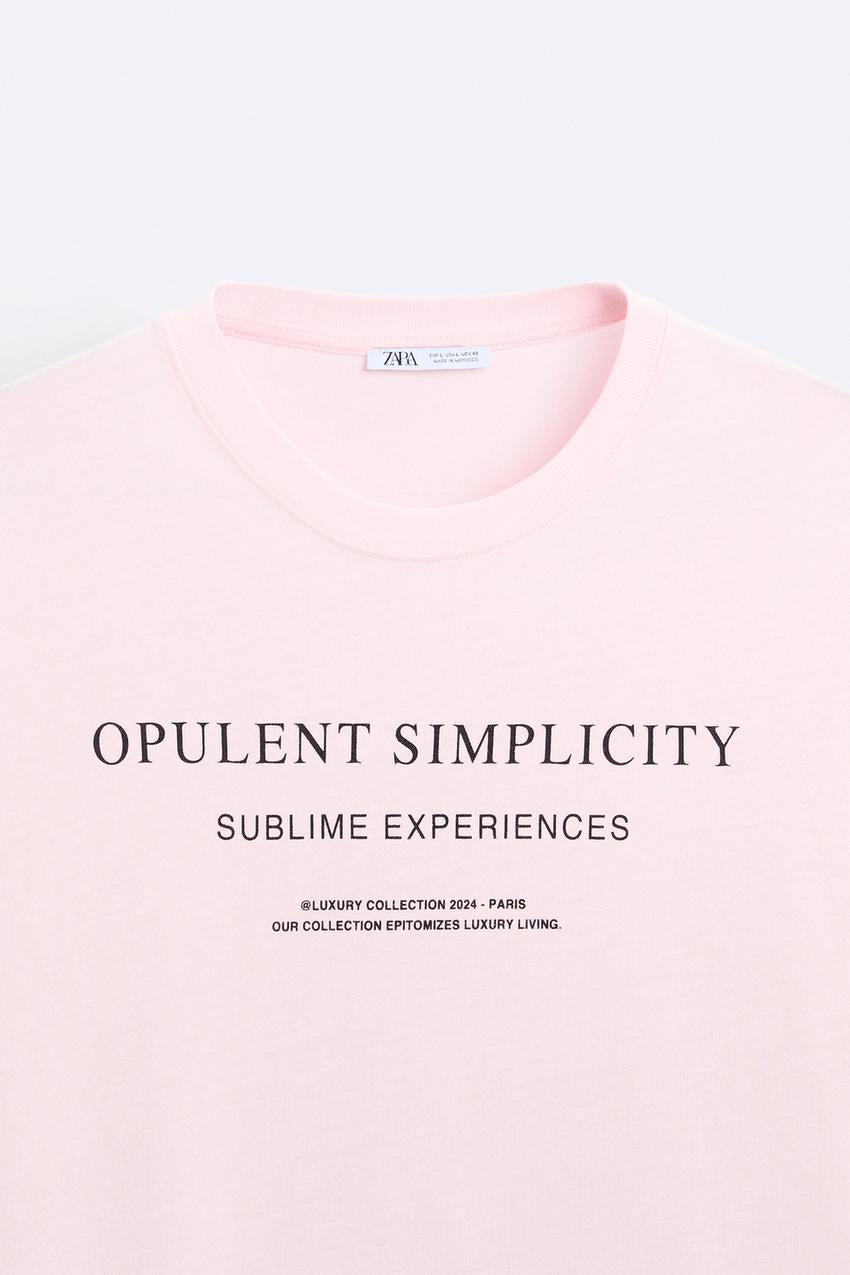 ZARA OPPULENT SIMPLICITY T SHIRT IN PINK