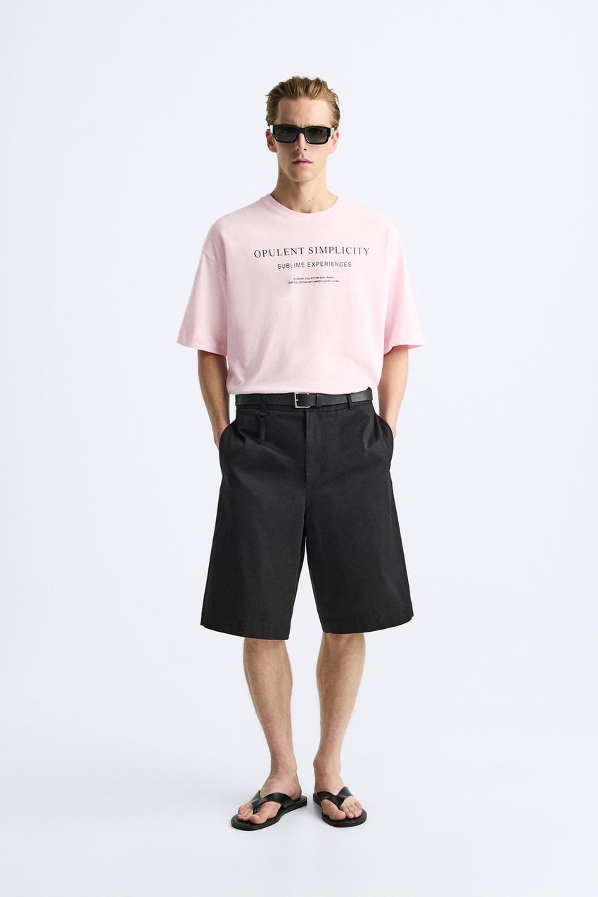 ZARA OPPULENT SIMPLICITY T SHIRT IN PINK