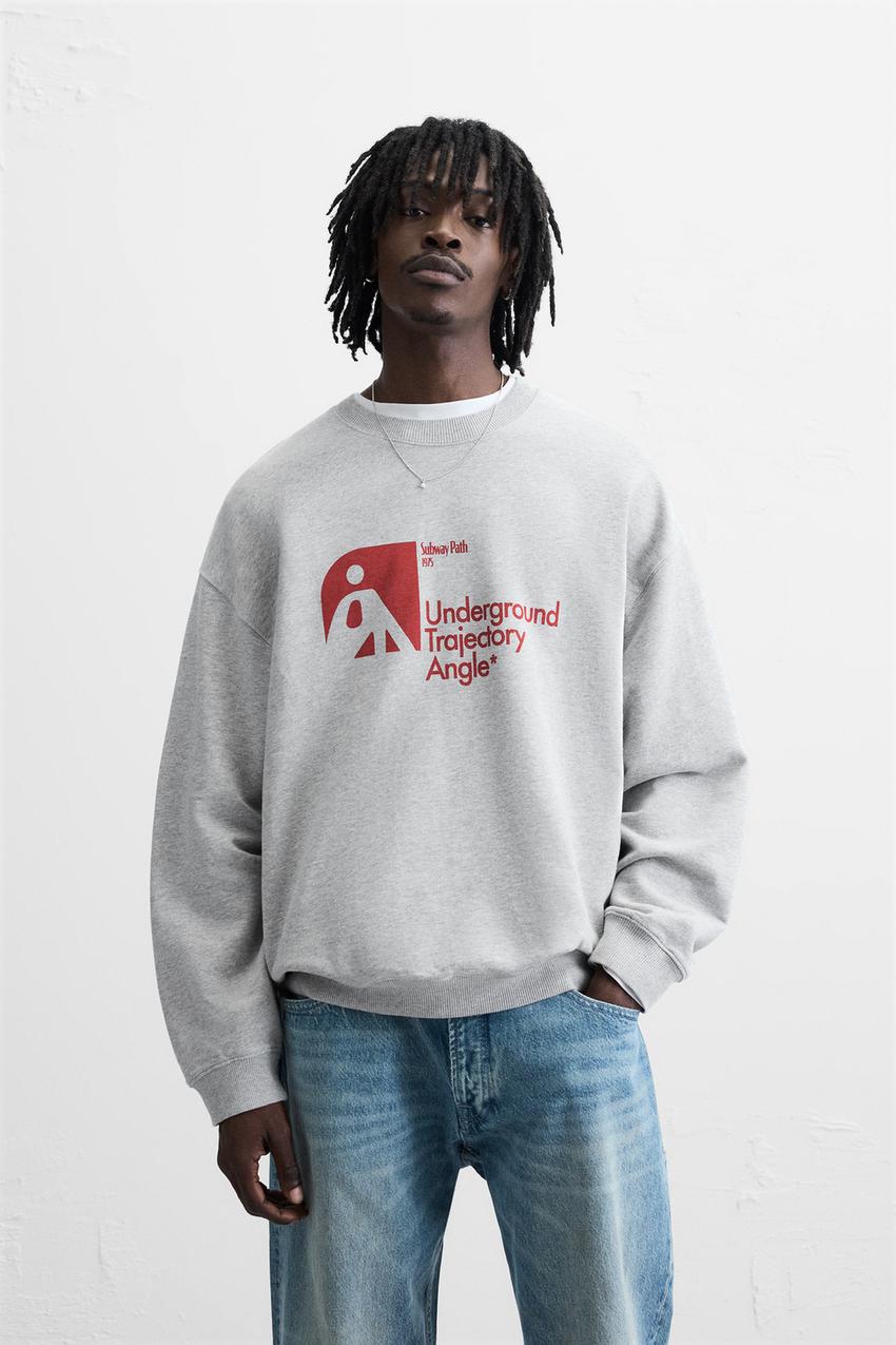 ZARA UNDERGROUND SWEATSHIRT IN GREY
