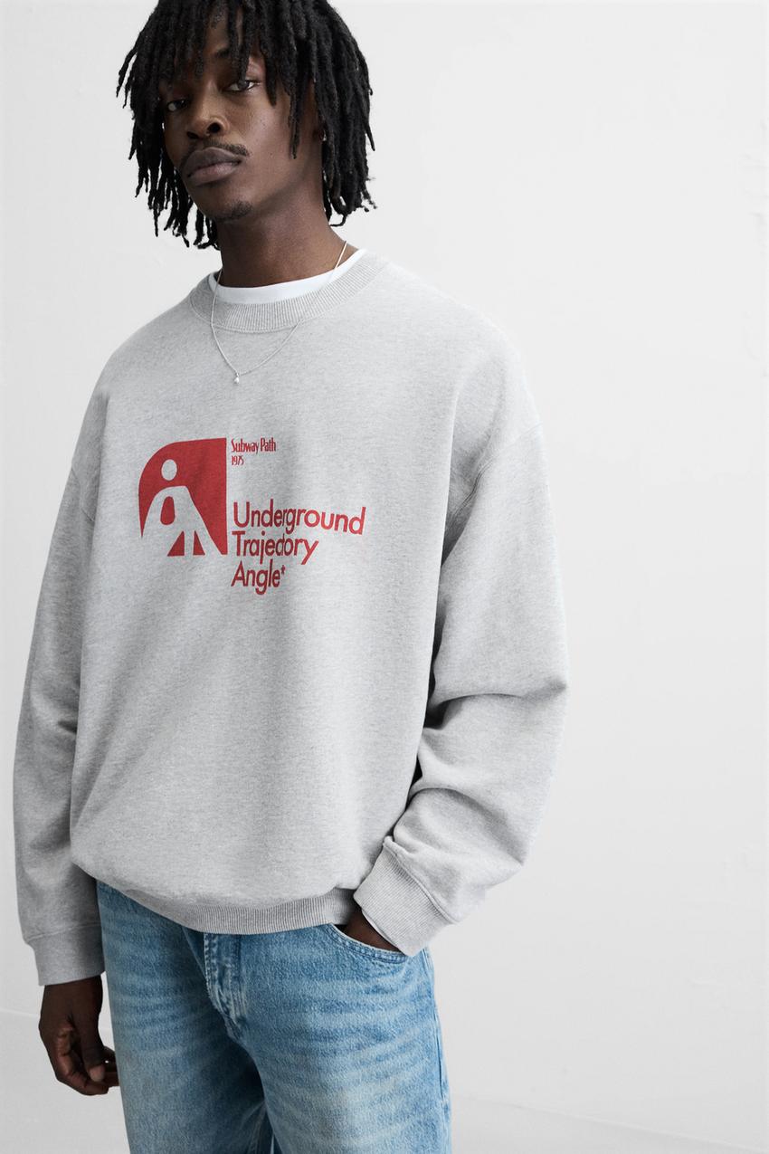 ZARA UNDERGROUND SWEATSHIRT IN GREY