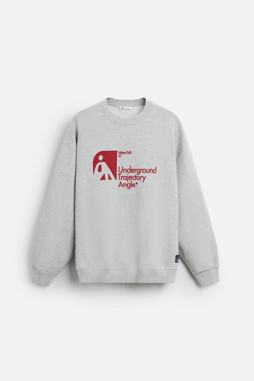 ZARA UNDERGROUND SWEATSHIRT IN GREY
