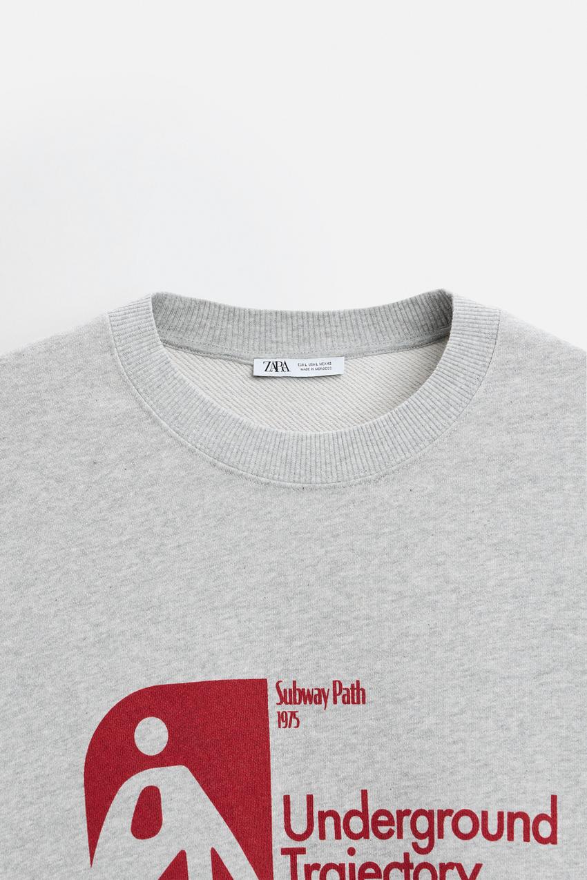 ZARA UNDERGROUND SWEATSHIRT IN GREY