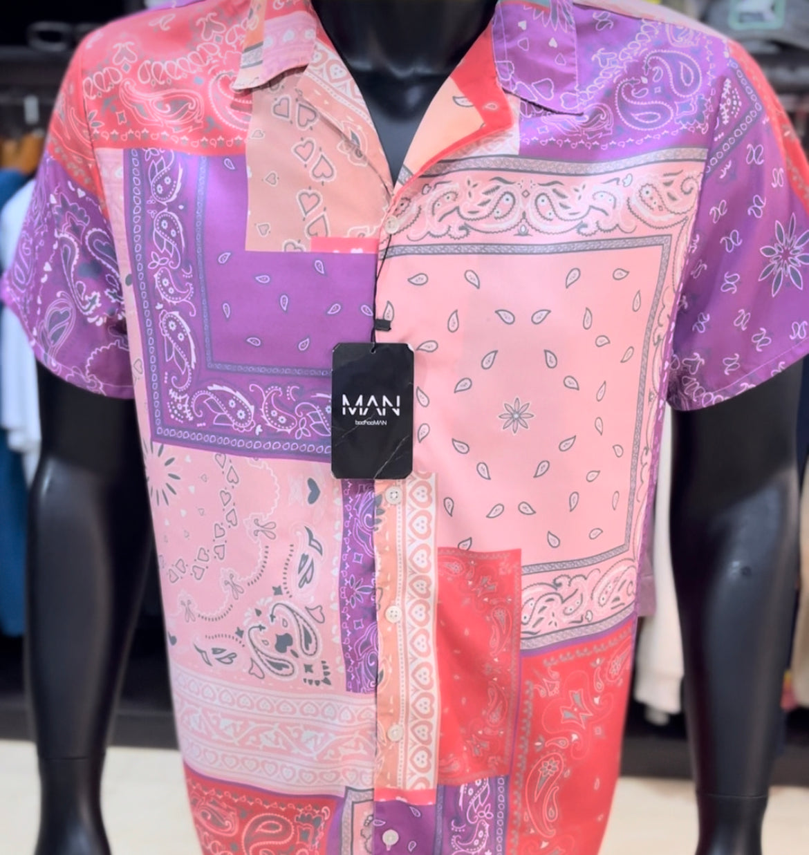 BoohooMan Paisley revere shirt