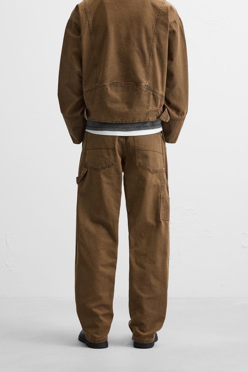 ZARA BROWN CARPENTER JEAN PANT