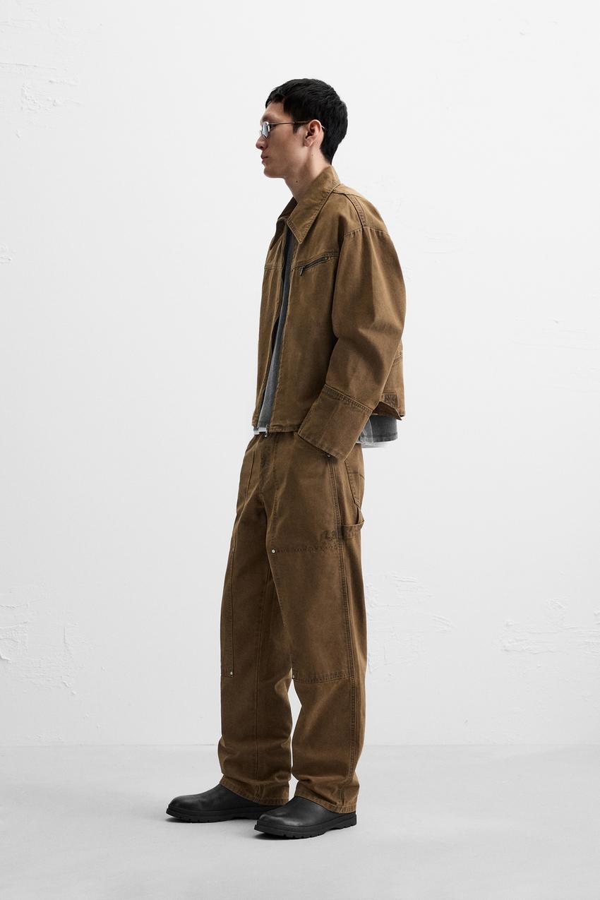 ZARA BROWN CARPENTER JEAN PANT