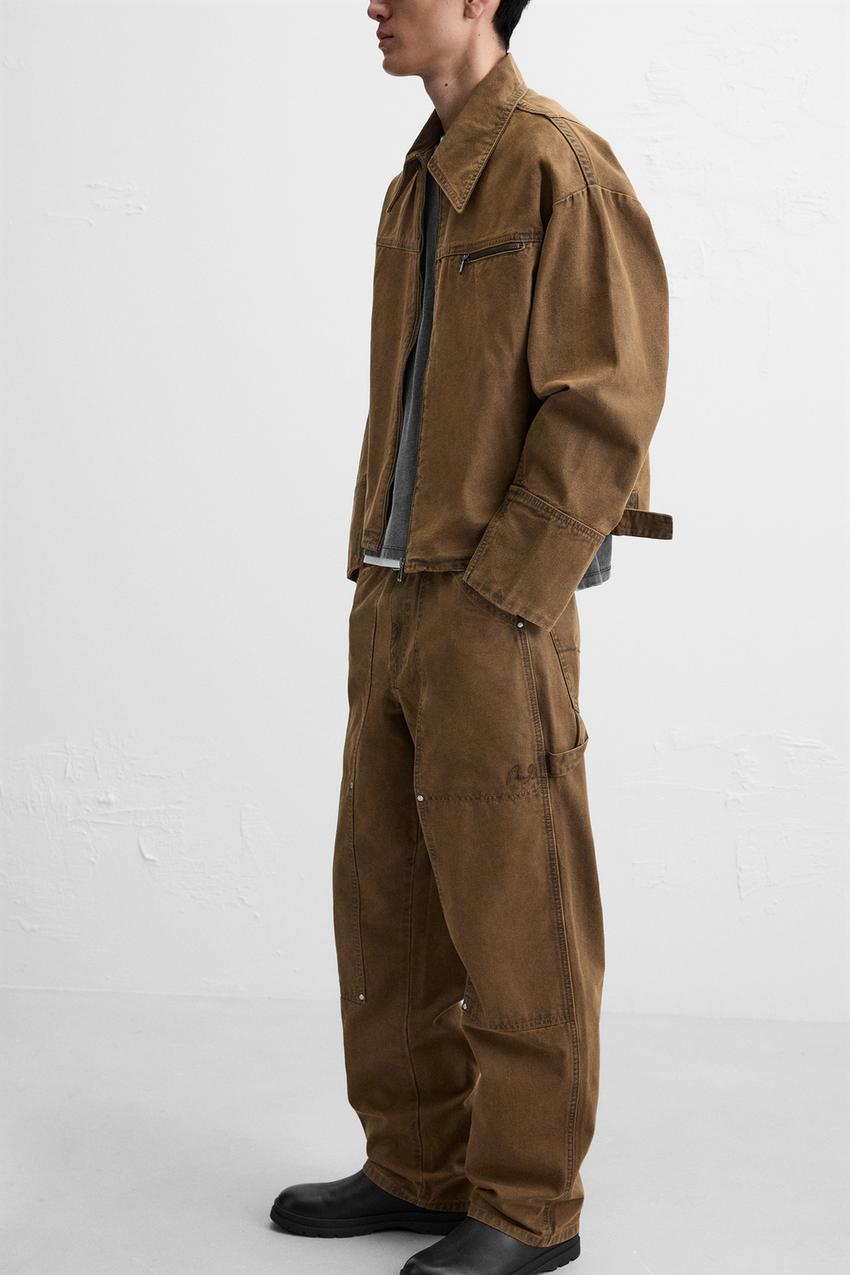 ZARA BROWN CARPENTER JEAN PANT