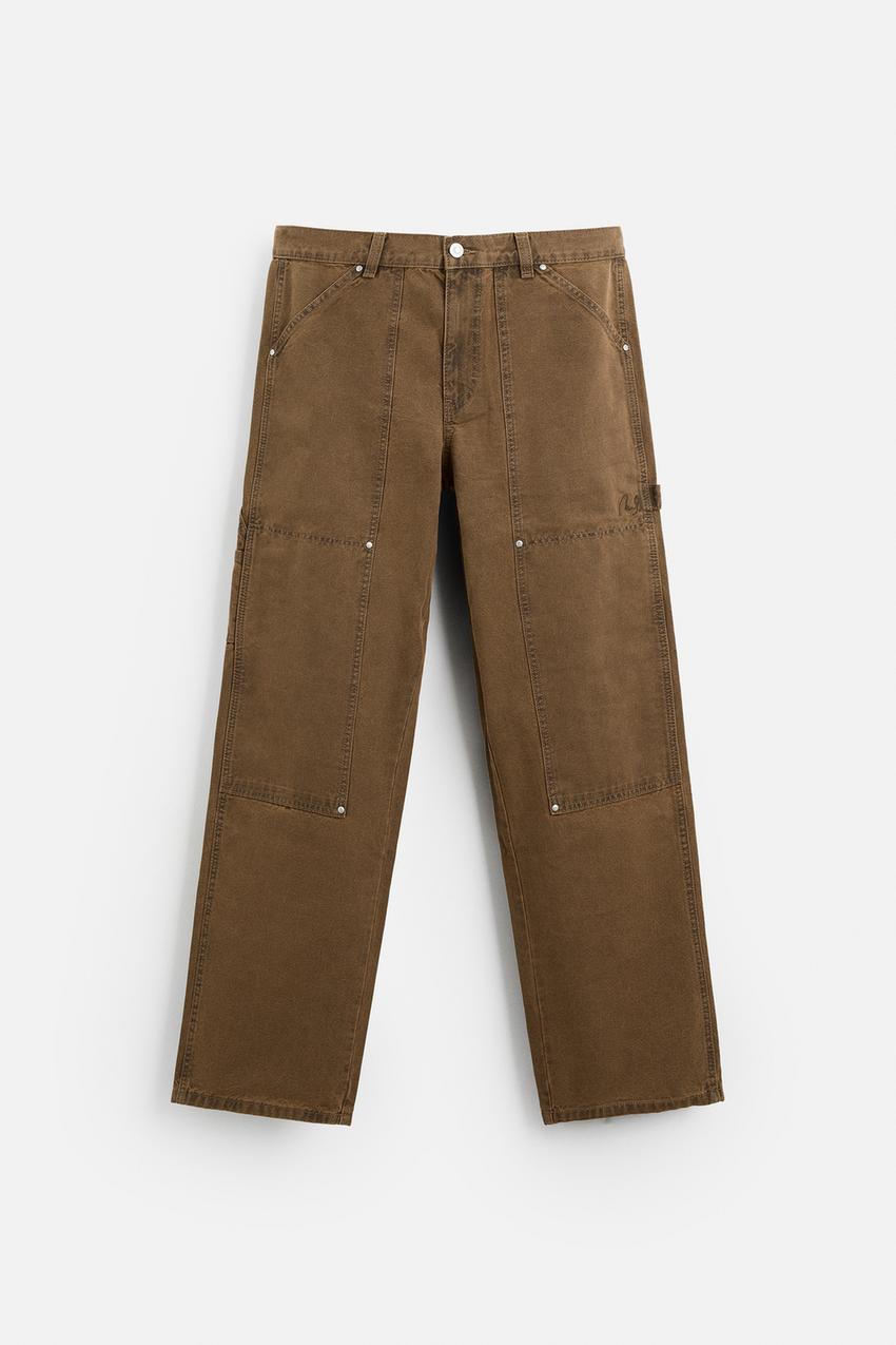 ZARA BROWN CARPENTER JEAN PANT
