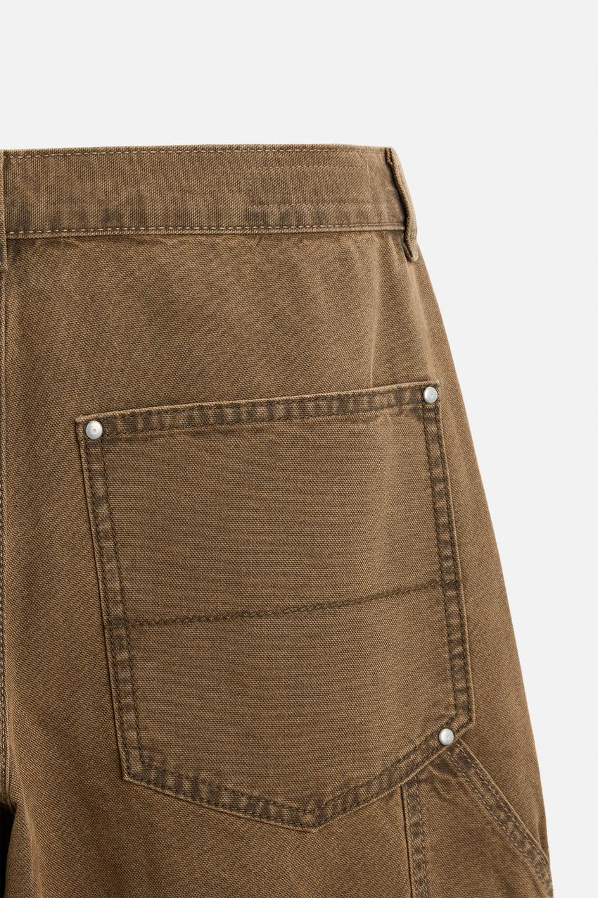 ZARA BROWN CARPENTER JEAN PANT
