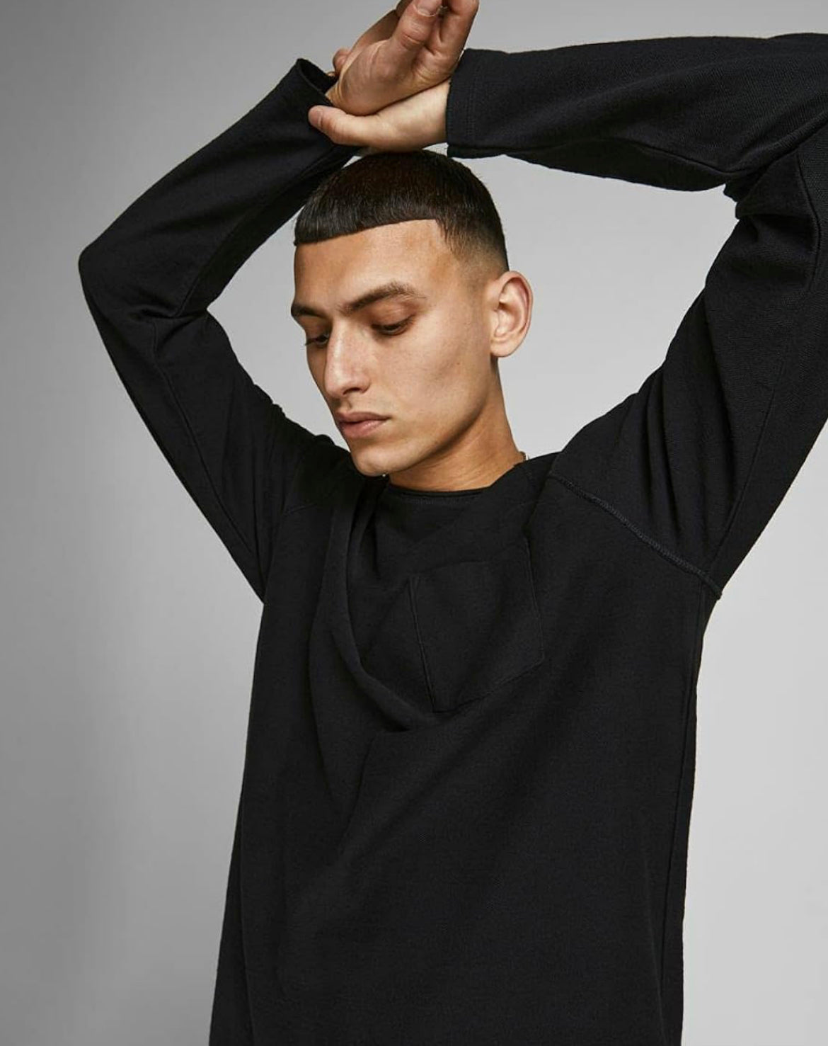 Jack & Jones knit pocket sweatshirt in black