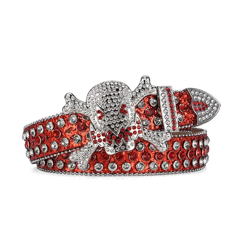 Goth red Rhinestone belt
