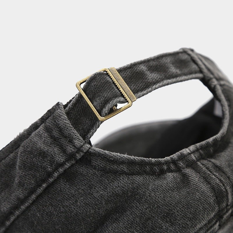 Flat top utility washed plain hat