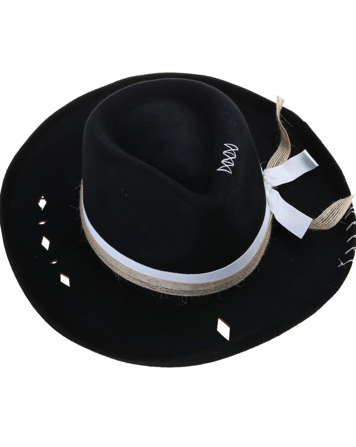 Distressed brim hat