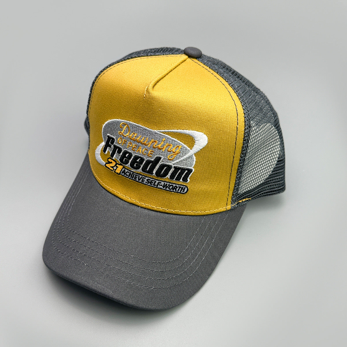 Dawning of peace trucker hat