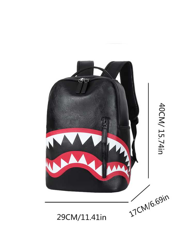 Tooth print leather backpack